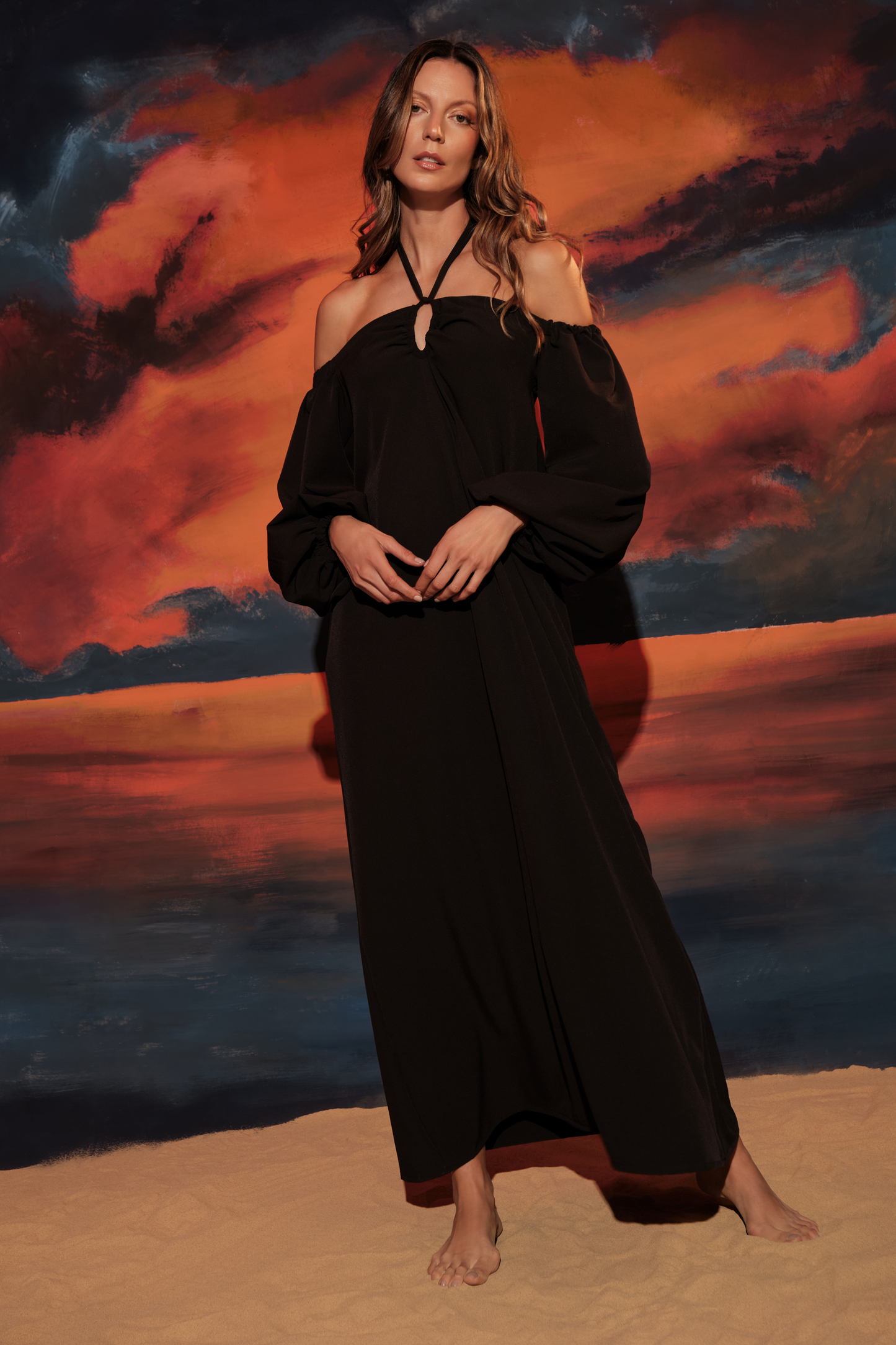 SEA YOU TUNIC DRESS BLACK