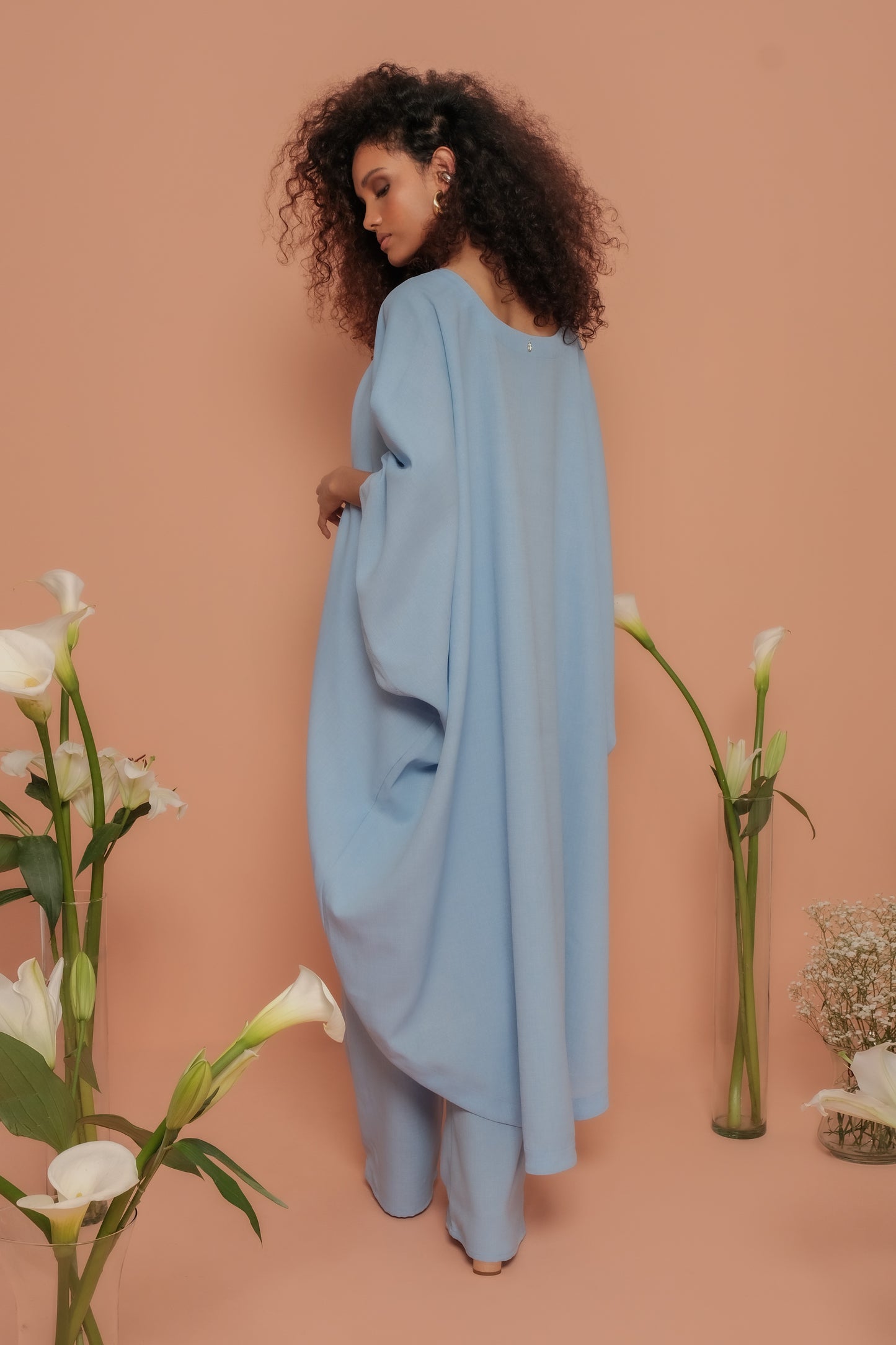 KAFTAN FLOWER BRILLER AZUL