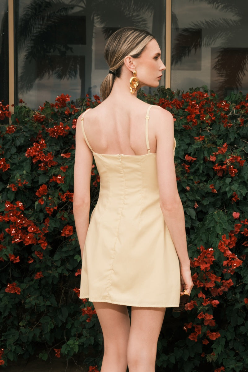 UMBRELLA MINI DRESS BUTTER