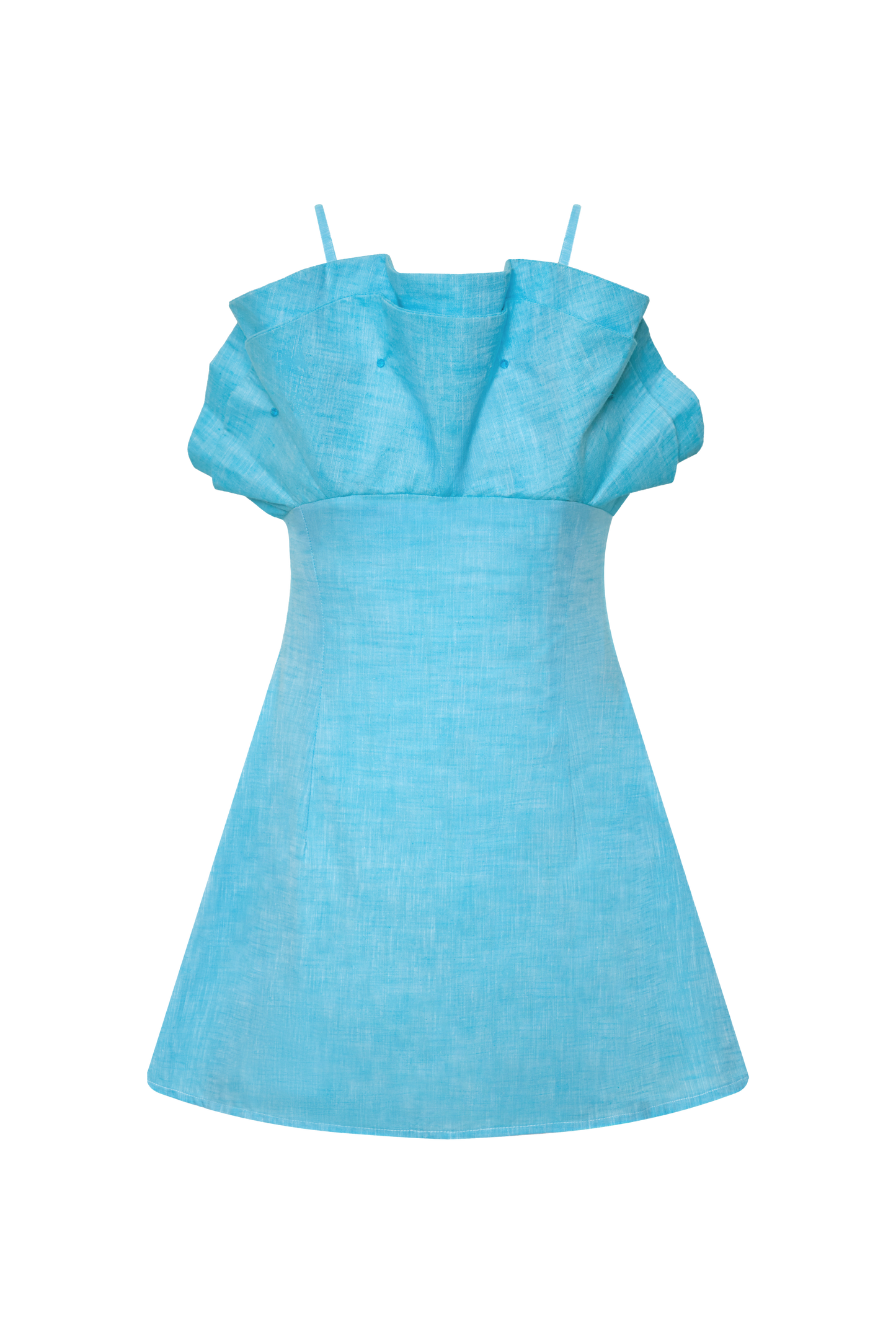 UMBRELLA MINI DRESS AQUA