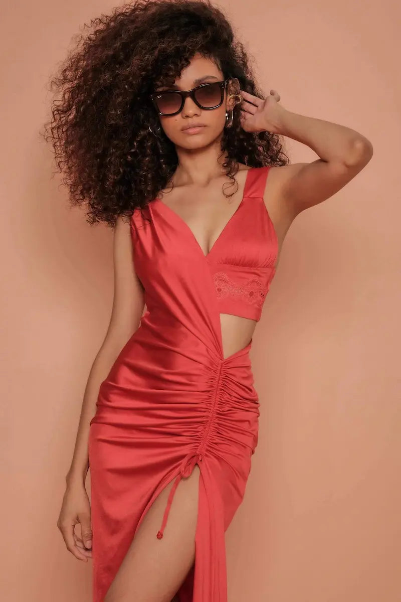 VESTIDO BRILLER ROJO
