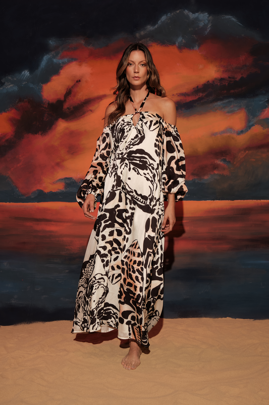 SEA YOU TUNIC DRESS NATURAL PRINT