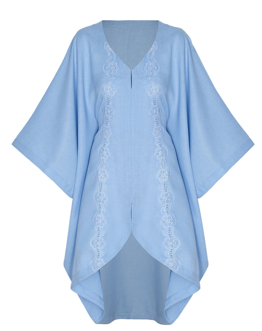 KAFTAN FLOWER BRILLER AZUL